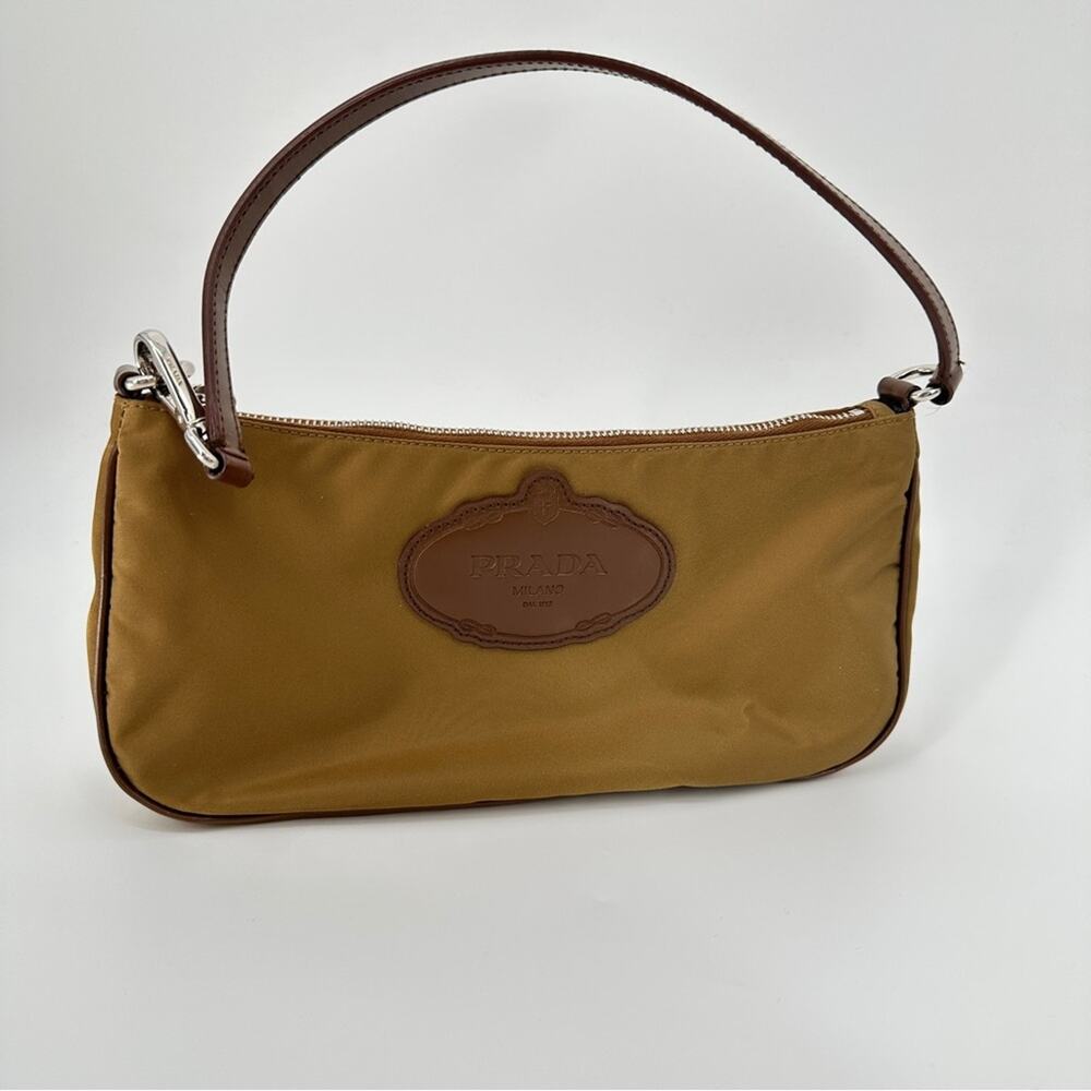 SALE!!!!!!Prada Vintage Mini Nylon Brown Logo Shoulder Bag - Picture 2 of 13